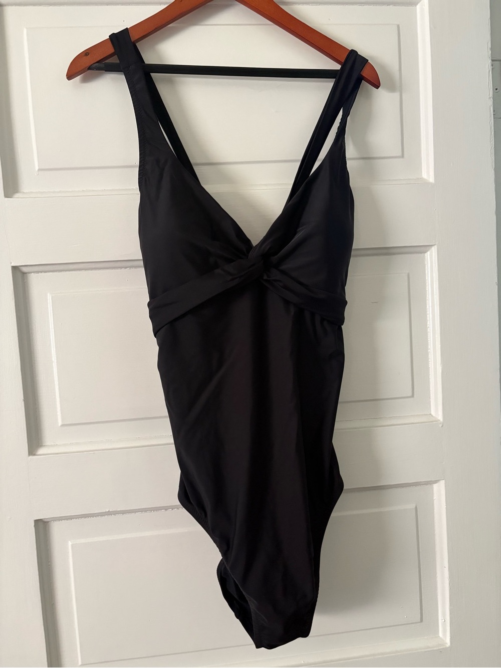 Women’s Classic Black One-Piece Swimsuit - Twist Front